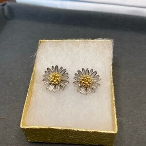 Chic Floral Silver and Gold Earrings